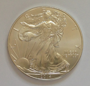 photo of an american silver eagle coin 2014