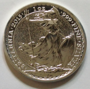 reverse of a silver britannia coin